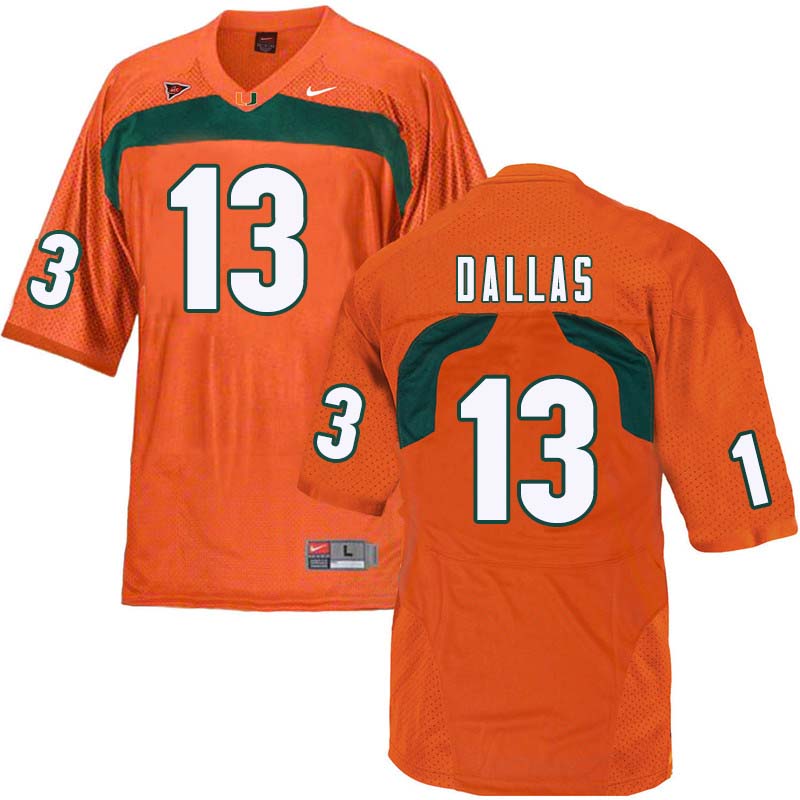 Nike Miami Hurricanes #13 DeeJay Dallas College Football Jerseys Sale-Orange - Click Image to Close